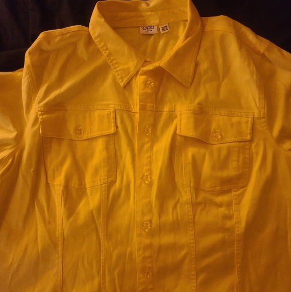 Cato Woman Jacket | Yellow | 26/28W | Front Button Up - Picture 3 of 4